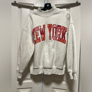 Altar'd State Gray and Red New York Sweater